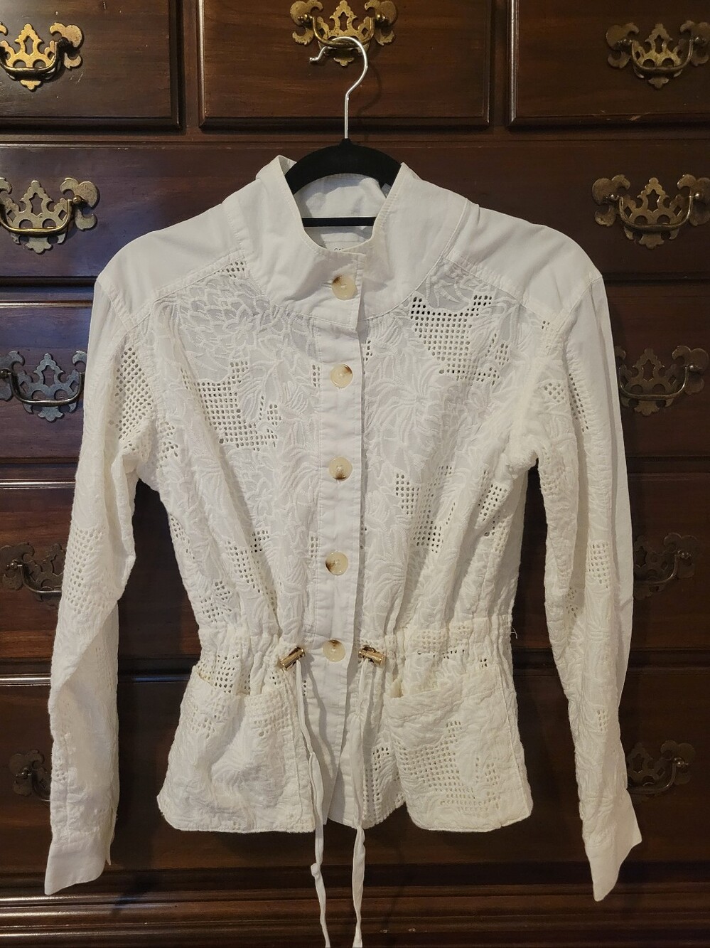 WHITE EYELET ANORAK JACKET